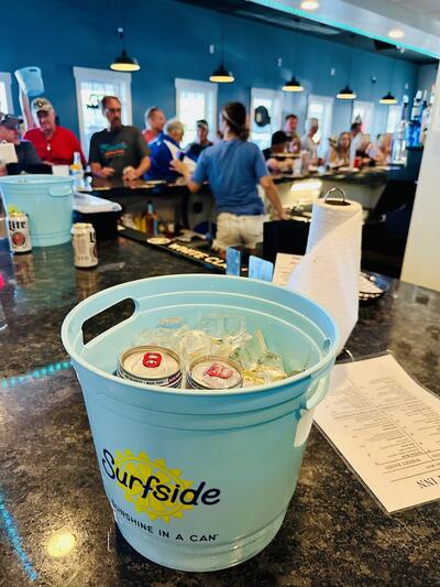 Beer bucket at the bar
