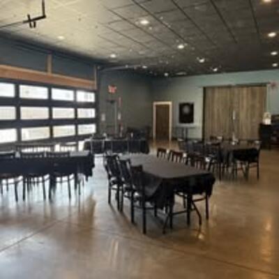Wide view of the Airport Inn banquet room