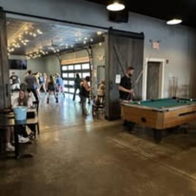 Pool table and garage doors